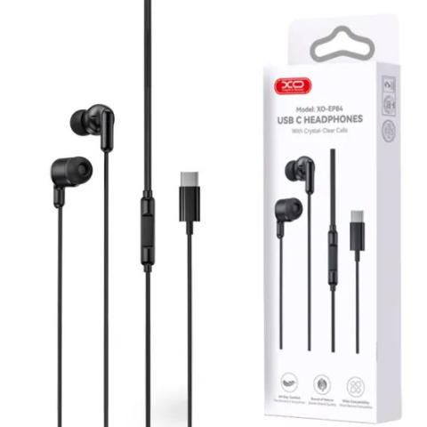 Casti Audio cu Fir cu mufa Type-C XO-EP84 Negru [3]