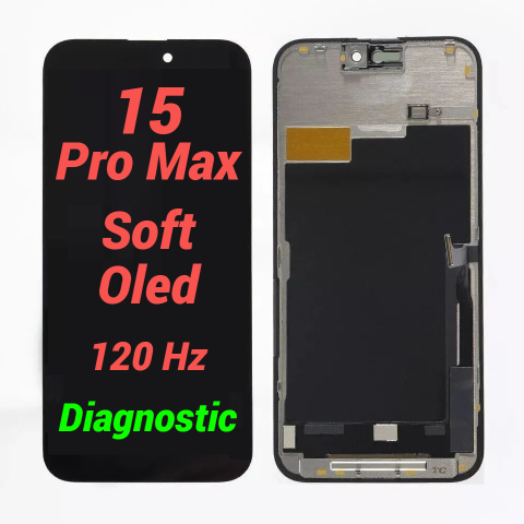 Seria 15 - Display Ecran Lcd pentru Iphone 15 Pro Max Soft Oled Diagnostic (120 Hz)