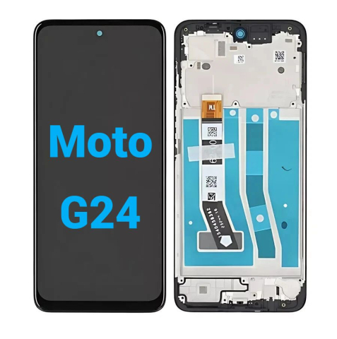 Motorola - Ecran display lcd moto negru cu rama Motorola G24 XT2423-1  XT2423-2  XT2423-3 Motorola G24 Power XT2425-2