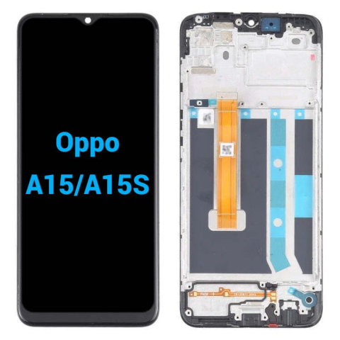 Oppo / Realme - Ecran display lcd oppo realme negru cu rama Oppo A15 CPH2185 Oppo A15S CPH2179