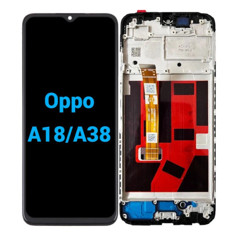 Oppo / Realme - Ecran display lcd oppo realme negru Ecran cu rama  Oppo A18 CPH2591 Oppo A38 CPH2579