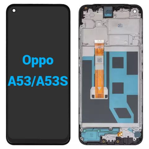 Oppo / Realme - Ecran display lcd oppo realme negru cu rama Oppo A53 4G CPH2127 CPH2131 Oppo A53S 4G CPH2139 CPH2135