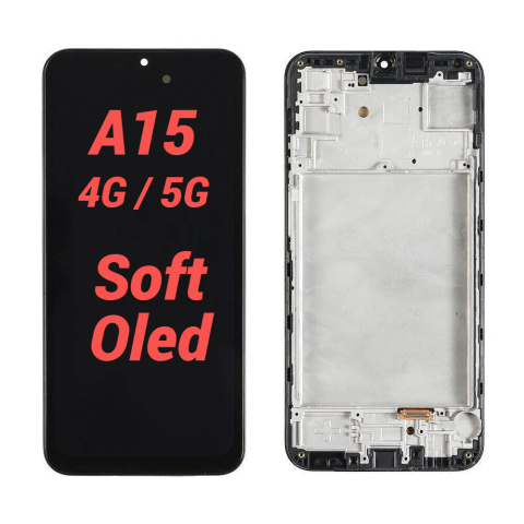 Samsung - Display Ecran Lcd pentru Samsung A15 4G / 5G Soft Oled Negru cu Rama