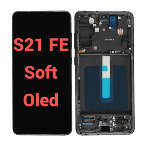 Samsung - Ecran display lcd samsung galaxy negru s21 fe g990 soft oled cu rama