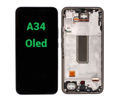 Samsung - Display Ecran Lcd pentru Samsung A34 (A346) Oled Negru cu Rama