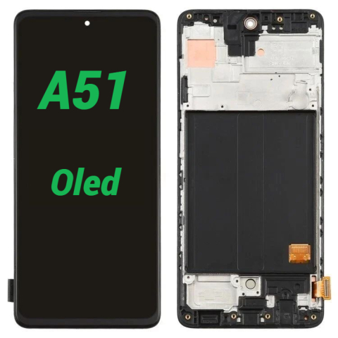 Samsung - Display Ecran Lcd pentru Samsung A51 (A515) Oled Negru cu Rama (Dimensiune originala)
