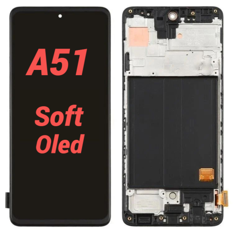 Ecrane / Display - Display Ecran Lcd pentru Samsung A51 (A515) Soft Oled Negru cu Rama