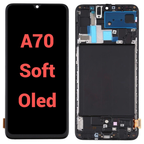 Samsung - Ecran display lcd samsung galaxy negru a70 a705 soft oled cu rama