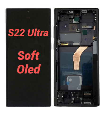 Samsung - Display Ecran Lcd pentru Samsung S22 Ultra Negru cu Rama Soft Oled