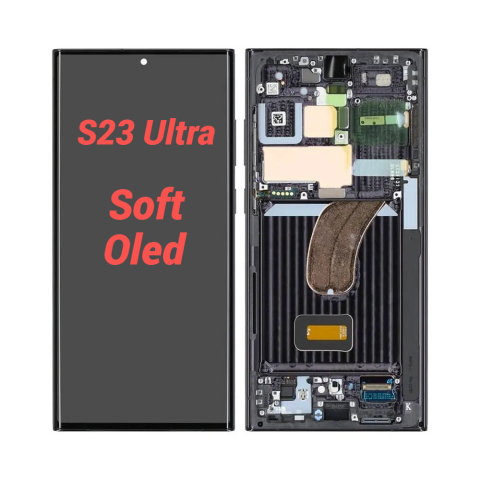 Samsung - Display Ecran Lcd pentru Samsung S23 Ultra Negru cu Rama Soft Oled