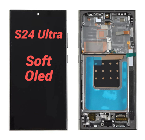 Samsung - Display Ecran Lcd pentru Samsung S24 Ultra Negru cu Rama Soft Oled