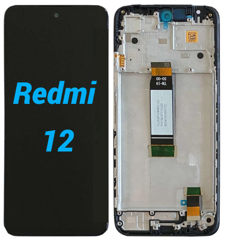 Xiaomi - Ecran display lcd xiaomi redmi negru cu rama  Xiaomi Redmi 12 4G  5G 23053RN02L  23053RN02A  23053RN02Y