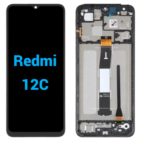 Xiaomi - Ecran display lcd xiaomi redmi negru cu rama  Xiaomi Redmi 12c  22120RN86G  22126RN91Y