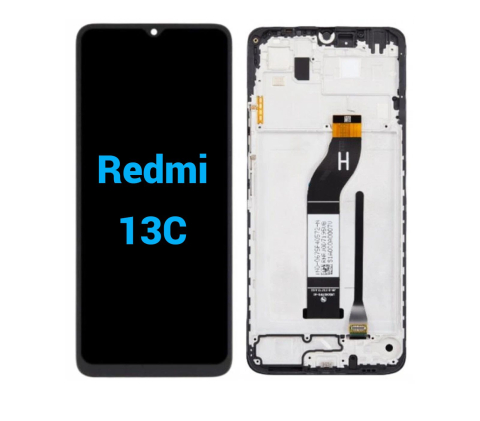 Xiaomi - Ecran display lcd xiaomi redmi negru cu rama Xiaomi Redmi 13C 4G  5G 23100RN82L  23106RN0DA  23108RN04Y  2311DRN14I Poco C65 2310FPCA4G