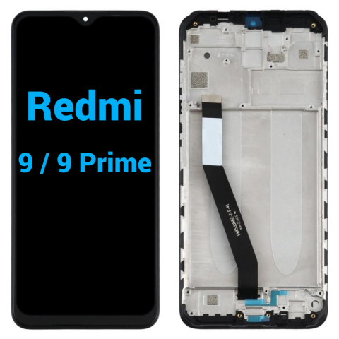 Xiaomi - Display Ecran Lcd pentru Xiaomi Redmi 9 / 9 Prime Negru cu Rama Premium