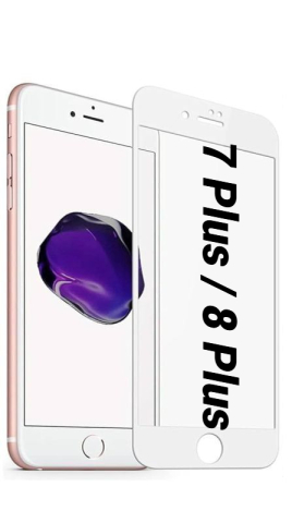 Iphone - Folie Protectie Ecran 10D pentru Iphone 7 Plus / 8 Plus Alb Fara Ambalaj