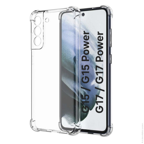 Huse Floveme Transparent - Husa de silicon antisoc pentru Motorola G15 / G15 Power / G17 / G17 Power Transparent
