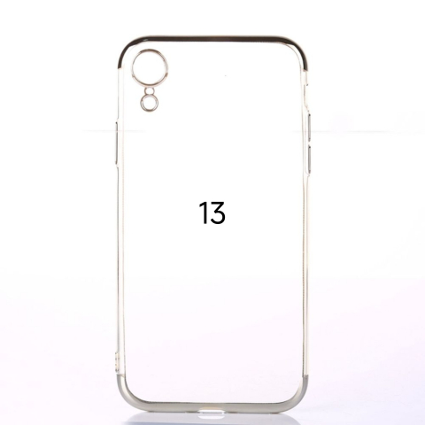 Huse Hybrid Transparent - Husa de Silicon Hybrid pentru Iphone 13 argintiu