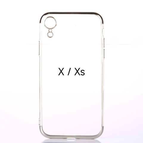 Huse Hybrid Transparent - Husa de Silicon Hybrid pentru Iphone x xs argintiu