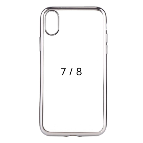 Huse Hybrid Transparent - Husa de Silicon Hybrid pentru Iphone 7 8 argintiu