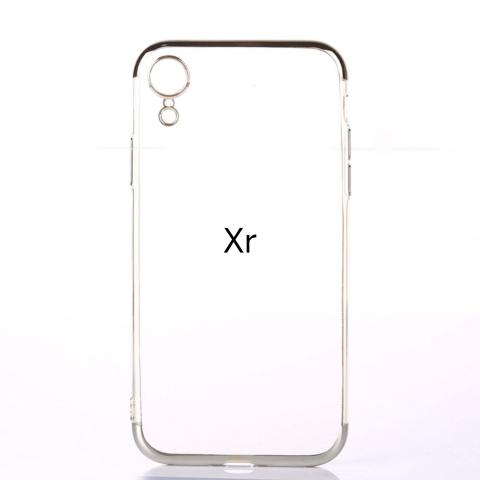 Huse Hybrid Transparent - Husa de Silicon Hybrid pentru Iphone xr argintiu