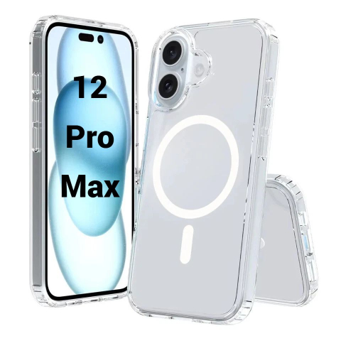 Iphone - Husa de silicon magsafe pentru iphone 12 pro max transparent