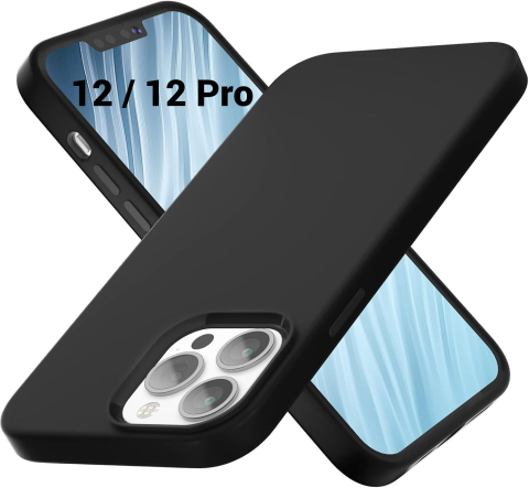 Iphone - Husa de silicon ultra slim pentru Iphone 12 12 pro negru candy