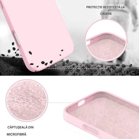 Husa de silicon soft pentru iphone 14 plus roz [3]