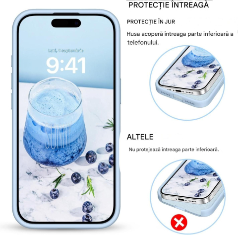 Husa de silicon soft pentru iphone 17 albastru [4]