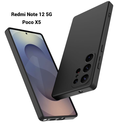 Huse Candy Ultra Slim - Husa de silicon ultra slim pentru Xiaomi Redmi Note 12 5G (22111317I, 22111317G).  Poco X5 (22111317PG, 22111317PI). negru candy