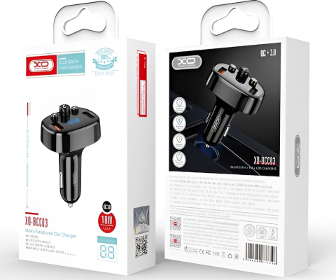 Incarcator Auto / Modulator FM Bluetoth  XO-BCC03 (18W) [1]