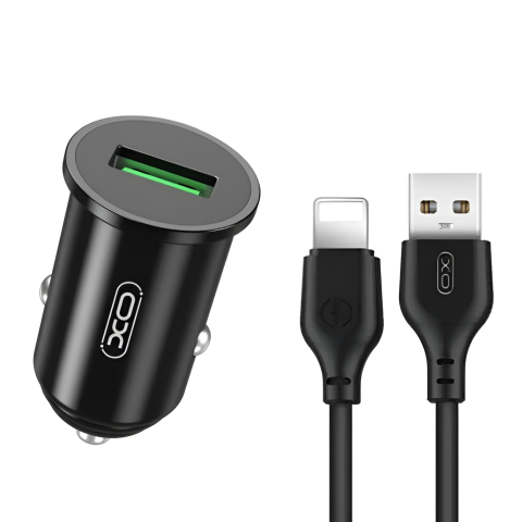 Incarcatoare - Incarcator Auto XO-TZ12 cu Cablu Usb - Lightning (18W QC3.0)
