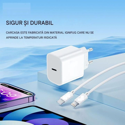 incarcator retea deji a109 20 watt Cablu De Date Type-C - lightning c15 [2]