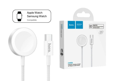 Incarcatoare Retea - Incarcator Wireless pentru Smart Watch Hoco CW59 Alb