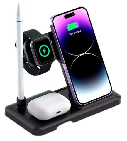 Incarcatoare Retea - Statie Incarcare Wireless XO-WX033 4 in 1 (15W)