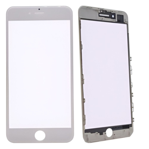 Iphone - Sticla Geam Ecran cu Rama + Oca iPhone 7 Alb