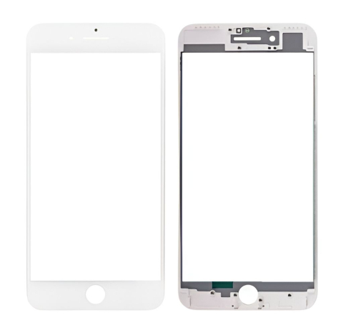 Iphone - Sticla Geam Ecran cu Rama + Oca iPhone 7 Plus Alb
