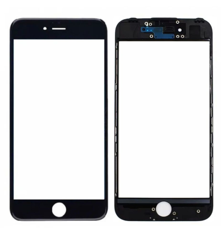 Iphone - Sticla Geam Ecran cu Rama + Oca iPhone 7 Negru