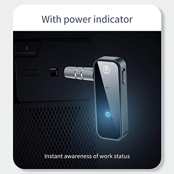 Adaptor Bluetooth cu Tehnologie 5.0, Portabil, Transmitator Audio cu mufa AUX 3.5 mm, Compatibil cu Toate Device-urile, Ideal pentru Masina, Sistem Audio, TV, PC, Negru [3]