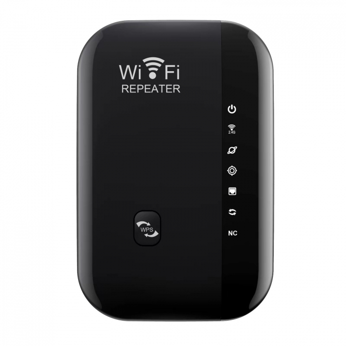 Amplificator de semnal Wireless CLAUSTEEL, Range Extender Retea WIFI cu Antene Incorporate, Transfer 300MBS, 2.4GHz, Conexiune WLAN, WPA2, WPA, WEP9, Functie WPS, Port LAN RJ-45, Negru [2]