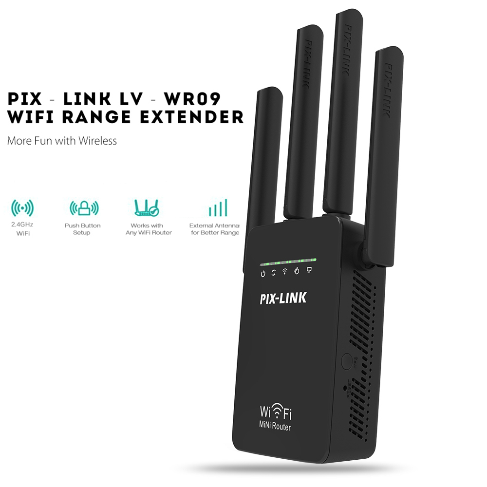 Amplificator de Semnal Wireless, Range Extender Retea WIFI, Retea 2,4GHz, Viteza 300Mbs, 4 Antene, Slot LAN, Compatibil cu 3G / 4G / 5G, Raza de actiune pana la 300M, Negru [3]