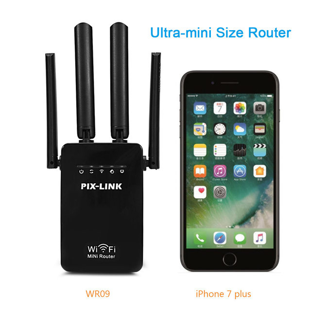 Amplificator de Semnal Wireless, Range Extender Retea WIFI, Retea 2,4GHz, Viteza 300Mbs, 4 Antene, Slot LAN, Compatibil cu 3G / 4G / 5G, Raza de actiune pana la 300M, Negru [1]