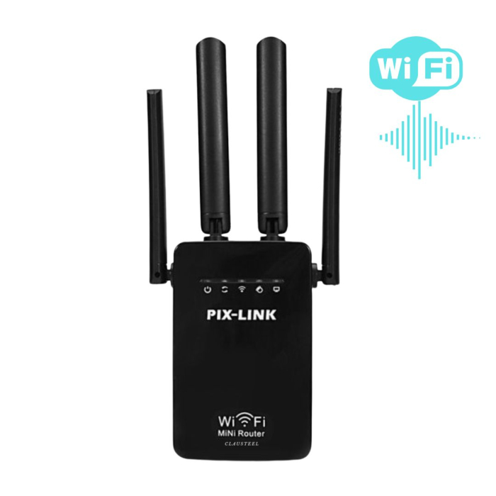 Amplificator de Semnal Wireless, Range Extender Retea WIFI, Retea 2,4GHz, Viteza 300Mbs, 4 Antene, Slot LAN, Compatibil cu 3G / 4G / 5G, Raza de actiune pana la 300M, Negru [1]