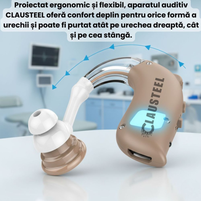 Aparat auditiv premium CLAUSTEEL reincarcabil, reducere zgomot, 3 moduri, 4 nivele volum, pentru hipoacuzie usoara, medie si severa, cu accesorii incluse [6]