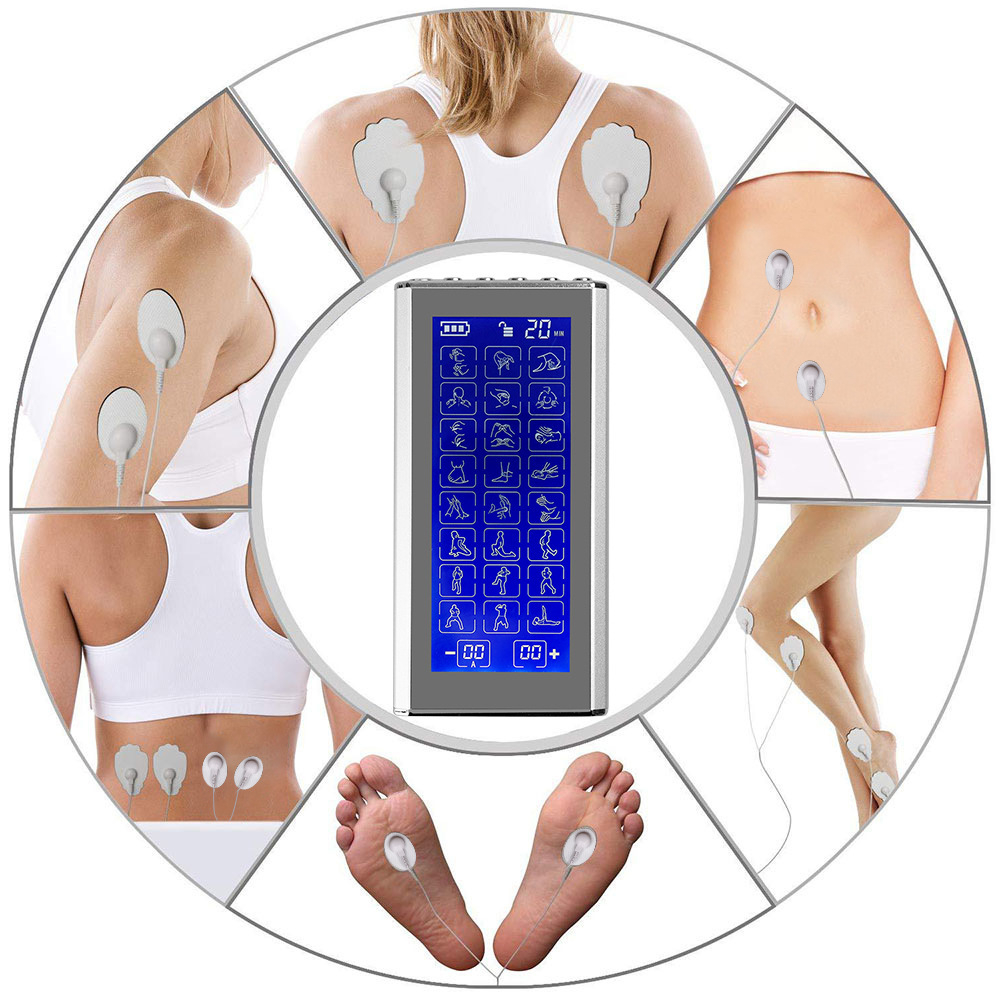 Aparat de masaj corporal cu acumulator, Electrostimulare, 24 de moduri, masaj de fizioterapie, acupunctura electronica, masaj pe tot corpul, tehnlogie EMS, 20 de nivele de Intensitate, display mare cu [8]