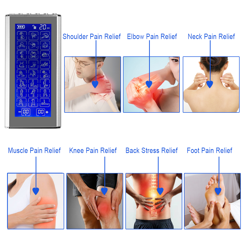 Aparat de masaj corporal cu acumulator, Electrostimulare, 24 de moduri, masaj de fizioterapie, acupunctura electronica, masaj pe tot corpul, tehnlogie EMS, 20 de nivele de Intensitate, display mare cu [7]