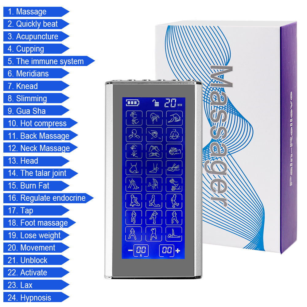Aparat de masaj corporal cu acumulator, Electrostimulare, 24 de moduri, masaj de fizioterapie, acupunctura electronica, masaj pe tot corpul, tehnlogie EMS, 20 de nivele de Intensitate, display mare cu [6]