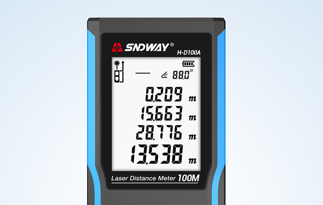 Aparat de masurat CLAUSTEEL SNDWAY H-D100A Profesional, Telemetru laser, acumulator 850 mAH, masoara distanta pana la 100 M, volum, suprafata, unghi, masuratori Pitagoreice, rezistent la apa, praf, so [4]