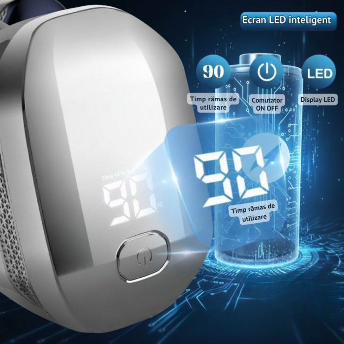 Aparat de ras Profesional CLAUSTEEL 8D pentru barbati, cu 8 lame, Accesorii 6 in 1, impermeabil IPX4, cu display LED, Kit profesional de ingrijire pentru barbati, Accesorii pentru barba si nas incluse [4]