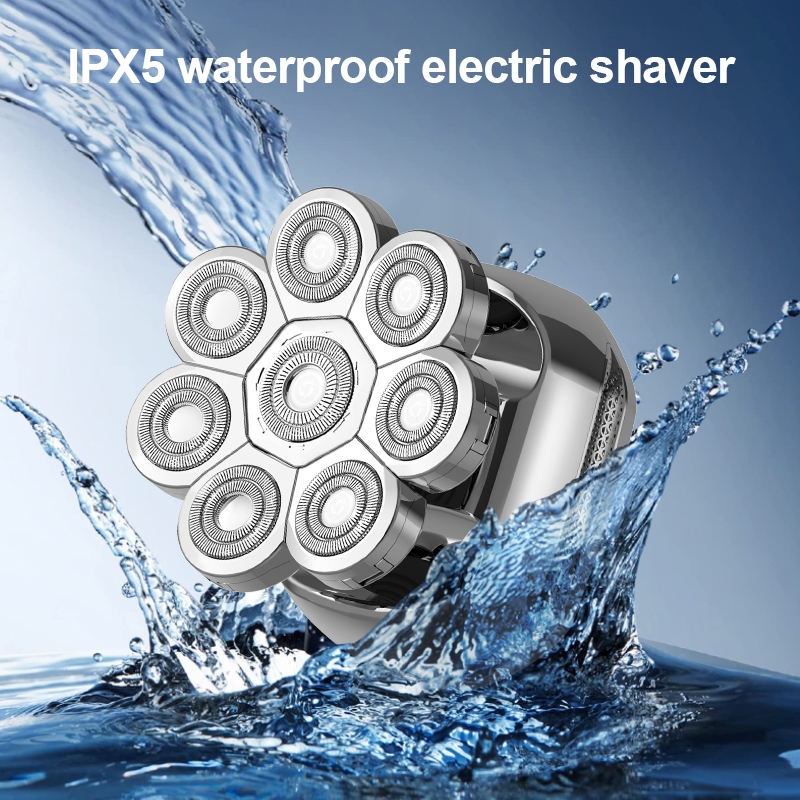 Aparat de ras Profesional CLAUSTEEL 8D pentru barbati, cu 8 lame, Accesorii 6 in 1, impermeabil IPX6, cu display LED, Kit profesional de ingrijire pentru barbati, Accesorii pentru barba si nas incluse [6]